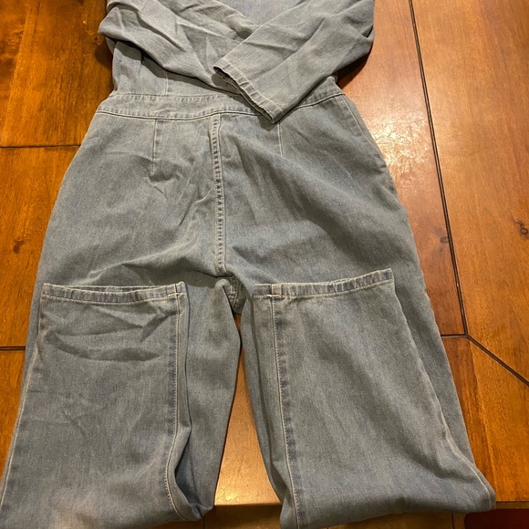 SHEIN Button front denim jumpsuit - Picture 4 of 16